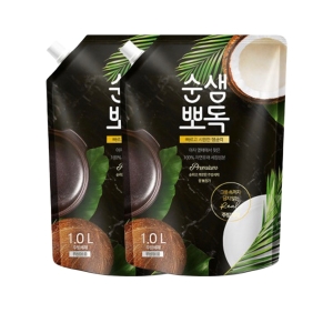 애경 순샘 뽀독 주방세제 무향 리필 1L 2개