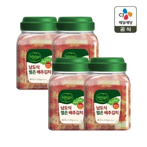 비비고 남도식 썰은 배추김치 용기형 1.2kg (4개)_이미지