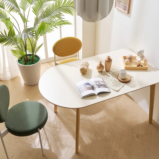 BIF보루네오 마르체 롤리 자작나무 HPM 반타원 원목 식탁 1200x600 (의자별도)