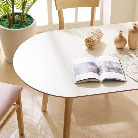 BIF보루네오 마르체 롤리 자작나무 HPM 반타원 원목 식탁 1200x600 (의자별도)_이미지