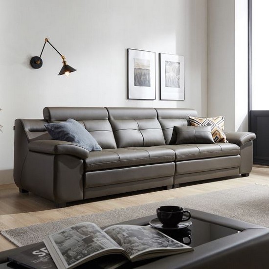 동서가구 엘리안 라텍스탑 구스포켓 천연가죽 소파 4인용