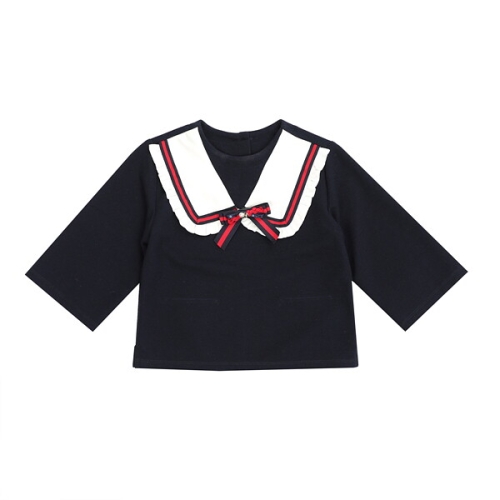 백 NY 배색 프릴 카라티 T21KAT030