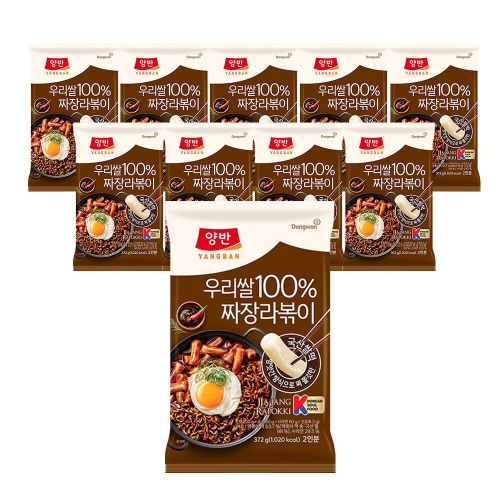 동원F&B 양반 우리쌀 짜장라볶이 372g (10개)_이미지