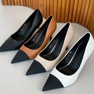 더힐 플랜비디자인 / 스틸레토 투톤 여성여자 구두 펌프스 정장화 8cm mtoH89-8