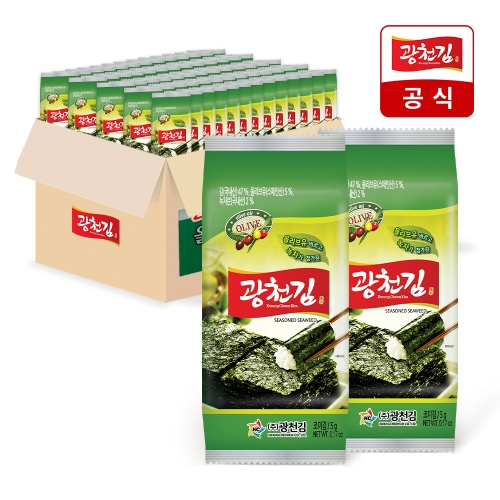 광천김 올리브유 녹차 도시락김 5g (54개)_이미지