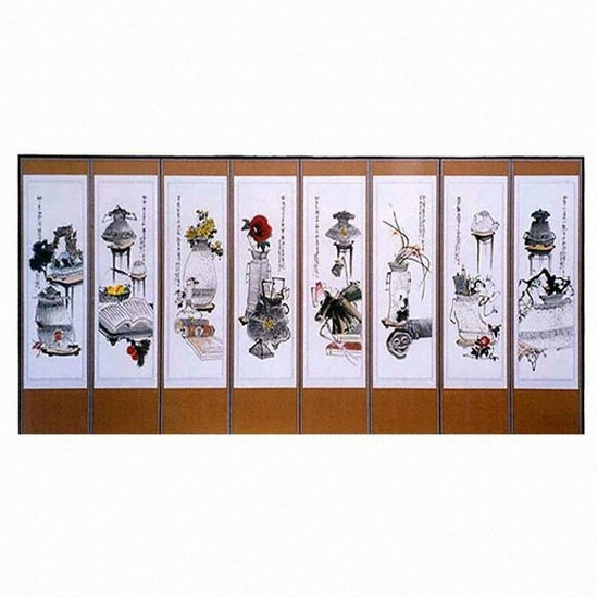매당 정인섭 군방도 8폭 병풍(진품)