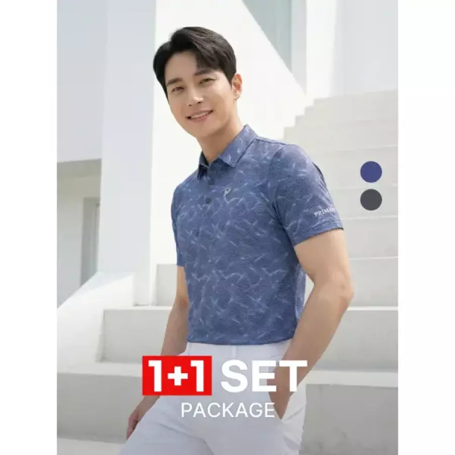 1+1 빙하시대 남성 아이스필 냉감 카라 티셔츠 SS4OP1LT048M
