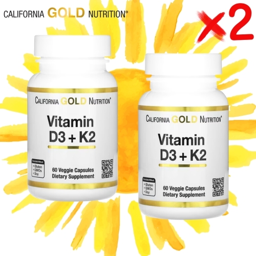 캘리포니아골드뉴트리션 비타민D3 + K2 60캡슐 (2개)_이미지
