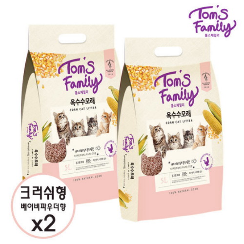 엠디클러스터 ㅤ톰스패밀리 옥수수모래 크러쉬 베이비파우더향 5L (2개)_이미지
