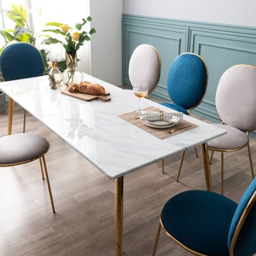 잉글랜더  케이트 천연 대리석 식탁 1800 (CB의자6개)