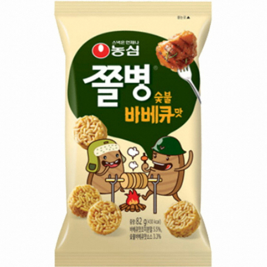 농심 쫄병 숯불 바베큐맛 82g
