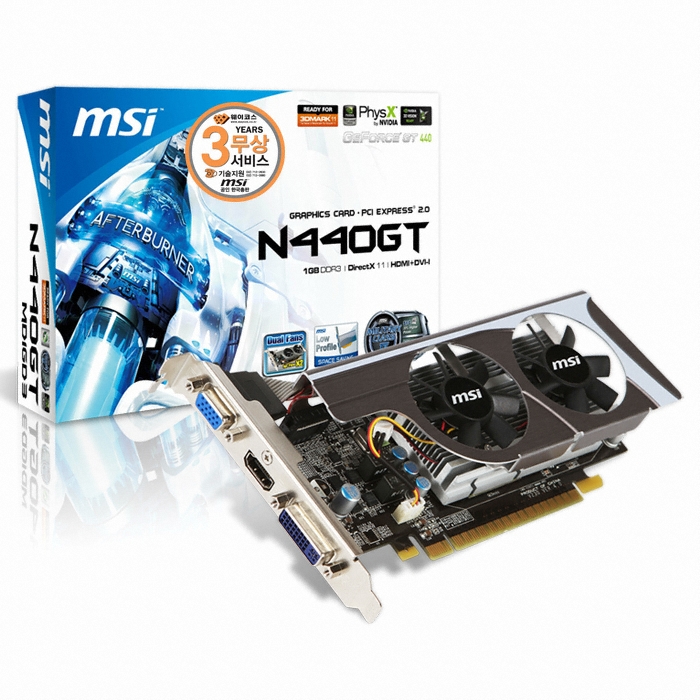 MSI ������ GT440 N440GT D3 1GB LP �̴� Ʈ��
