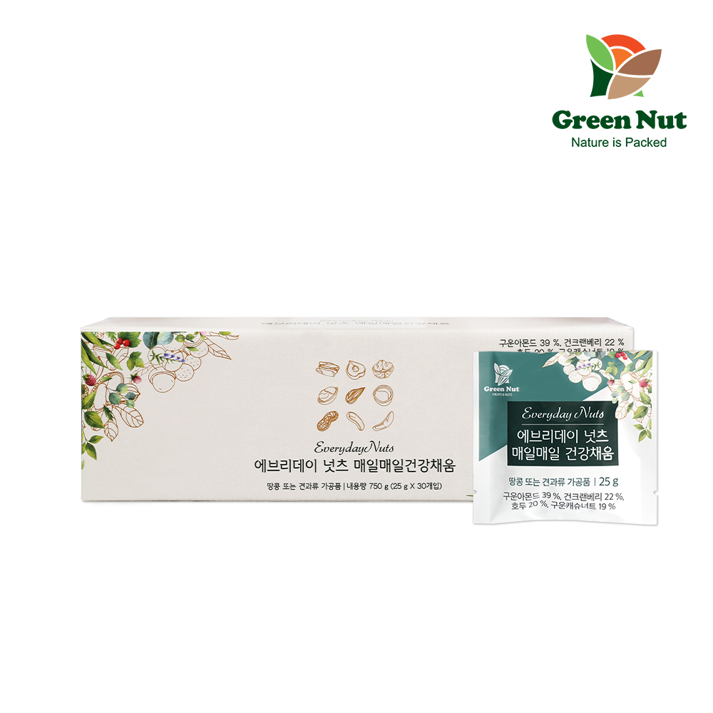 그린너트 에브리데이 넛츠 매일매일 건강채움 25g 30개입 선물세트이미지입니다. 누르면 해당 게시물로 새창이동합니다.