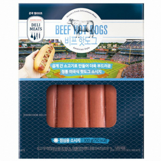 에쓰푸드 존쿡 델리미트 비프핫도그 300g (1개)