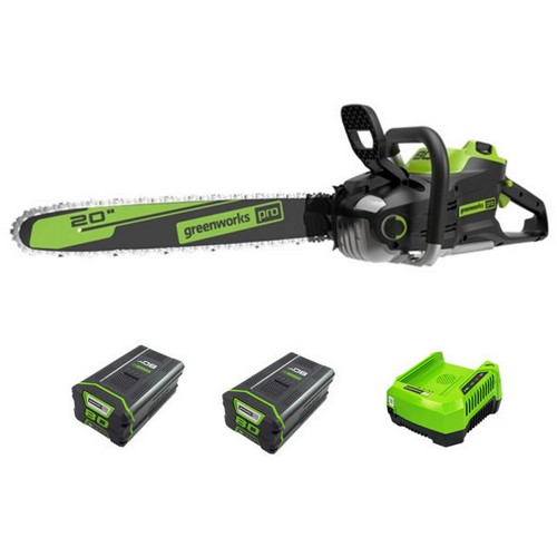 그린웍스 20인치 80V 체인톱 2004273 (5.0Ah, 배터리 2개)