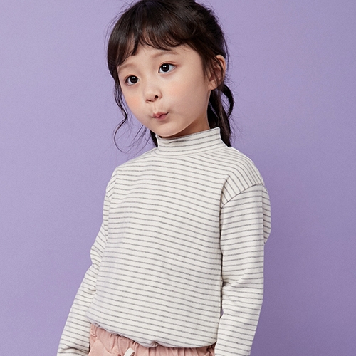 바오밥나무 아동용 단가라 후라이스 스판반목폴라 크림그레이 100 S_이미지