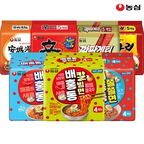 농심 배홍동 비빔면 137g x 12개 + 배홍동 쫄쫄면 129g x 12개_이미지