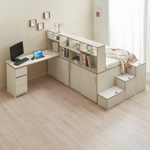 에보니아 이노 파티션 슬라이딩 빅수납 책상형1500 침대 SS