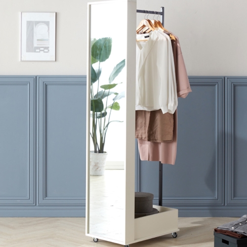 리센트 리시스 전신거울 멀티이동형 2단 수납행거_이미지