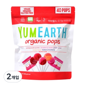 야미얼스 유기농 막대사탕 240g 혼합맛 망고/포도/블루베리/딸기/석류 2개입_이미지