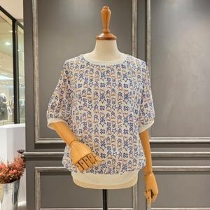 아니베에프 유니크패턴 면 블라우스 A56WBL500_이미지