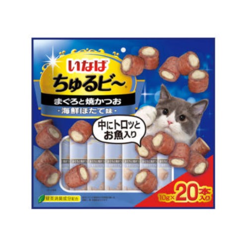 이나바 캣 츄르비 참치&구운 가다랑어&가리비&해산물 QSC-281 200g (10g x 20p) (20개)