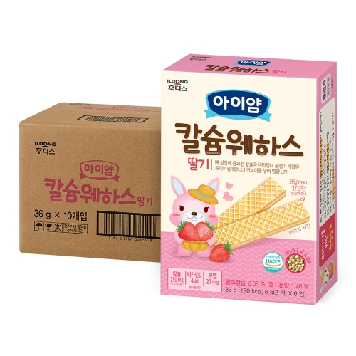 일동후디스 아이얌 칼슘웨하스 딸기 36g 10개
