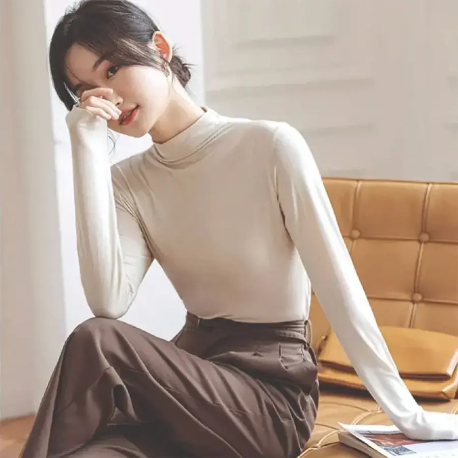 소프트 모달면 반목 폴라 이너 긴팔티1116281