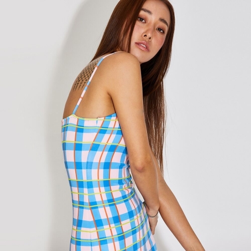 TG PLAID PRINT C MINI DRESS_T316DS500 MD