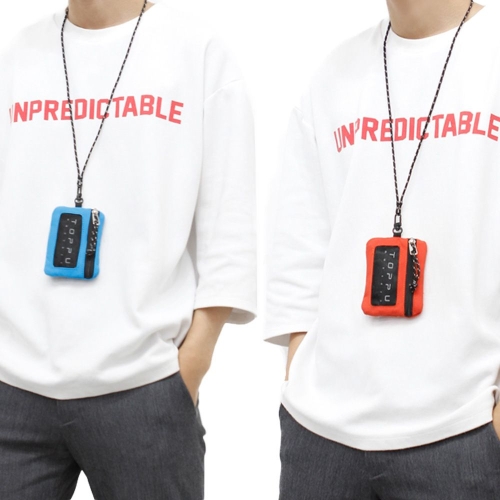 카드 현금 동전 수납 찍찍이 지갑 학생 목걸이형