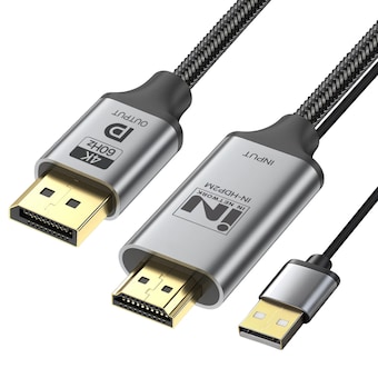 인네트워크 IN-HDP2M <b>HDMI</b> v2.0 <b>to</b> <b>DP</b> v1.2 변환 케이블