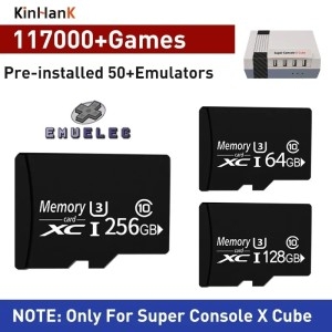  슈퍼 콘솔 X 큐브 비디오 게임 콘솔용 게임 카드 PS1 PSP DC MAME NES N64 용 117000 + Gmes 포함 5