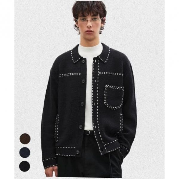 수아레 SUARE 울 핸드 스티치 트러커 니트 자켓 3 COLOR SBE3KJ04M 581711_이미지