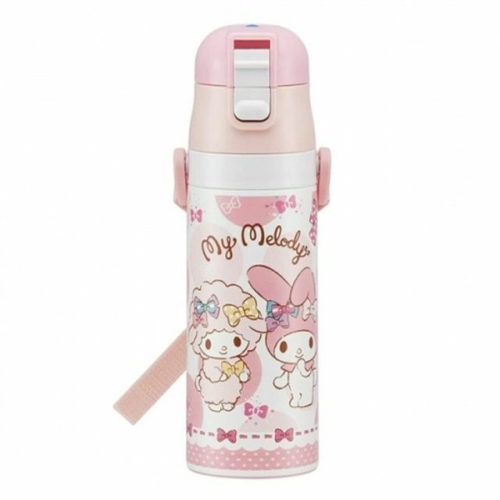 마이멜로디 원터치 어깨끈 보온 보냉병 470ml 원터치 보온보냉병 470ml 어깨끈<b>물통</b>