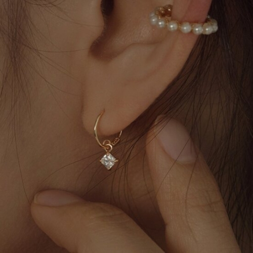 윙블링 김고은협찬 14k 라니아 원터치 링귀걸이_이미지