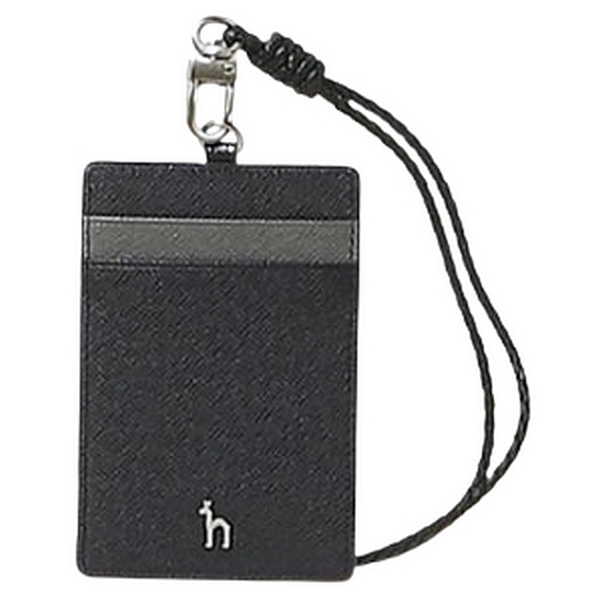 LF 헤지스ACC DEDGE 퍼피장식 라인배색 가죽 목걸이형 카드홀더 HJHO2F004N3