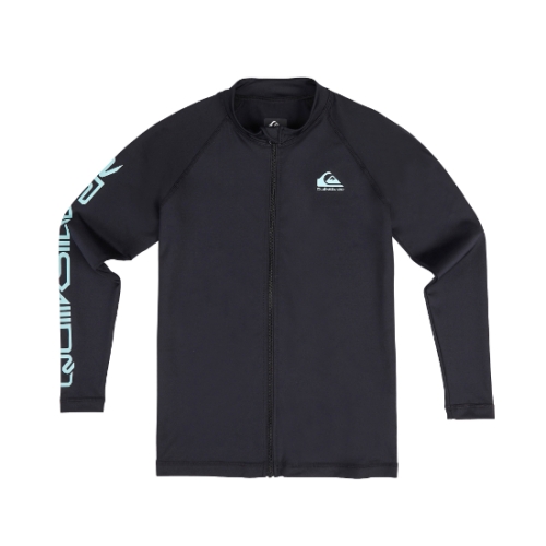 퀵실버 키즈/주니어 블랙 루즈핏 긴소매 래쉬가드 KE21BR190BLK