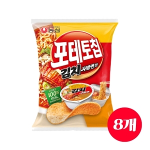 농심 포테토칩 김치사발면맛 60g (8개)_이미지