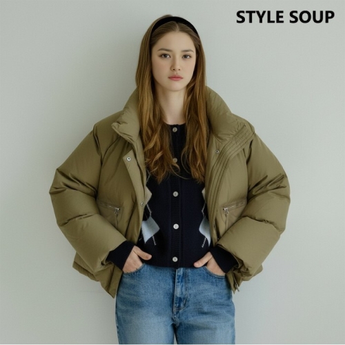 스위트숲 SOUP SOUP 래글런 슬리브 하이넥 패딩점퍼 SBBPAE1_이미지