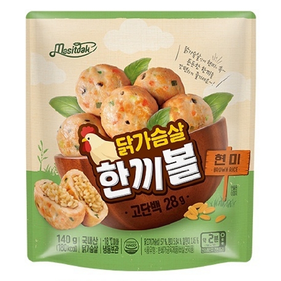 푸드나무 맛있닭 닭가슴살 한끼볼 현미 140g (1개)_이미지
