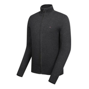 타미힐피거 남성 하이넥 집업 니트 스웨터 챠콜_MW11675_P9X