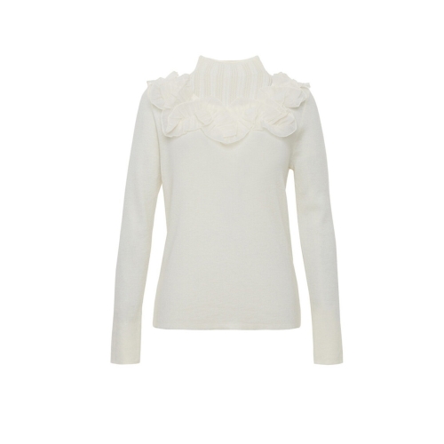 사틴 프릴 포인트 하이넥 니트_2컬러 S261C904