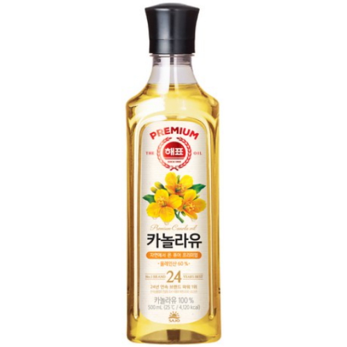 해표 카놀라유 500ml이미지입니다. 누르면 해당 게시물로 새창이동합니다.