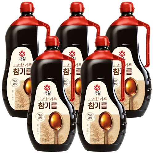 백설 고소함가득 참기름 1.5L (5개)_이미지