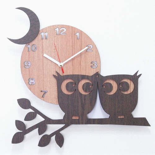 미아트 한숲하우스 애니멀 무소음 벽시계_이미지