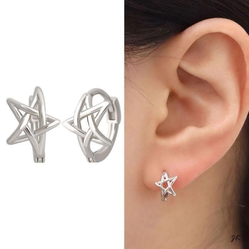 미니아트 92.5 실버 라인 별 원터치 은 귀걸이 34757178