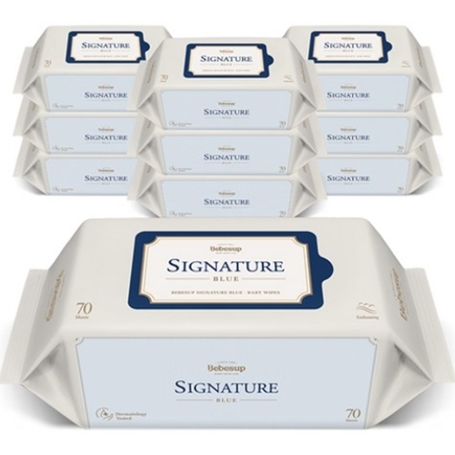 베베숲 ㅤ시그니처 블루 물티슈 리필형 70매 (10팩)_이미지