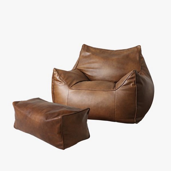 플래지어 톰 소프트 기능성 가죽 빈백 1인용 (스툴포함)_이미지