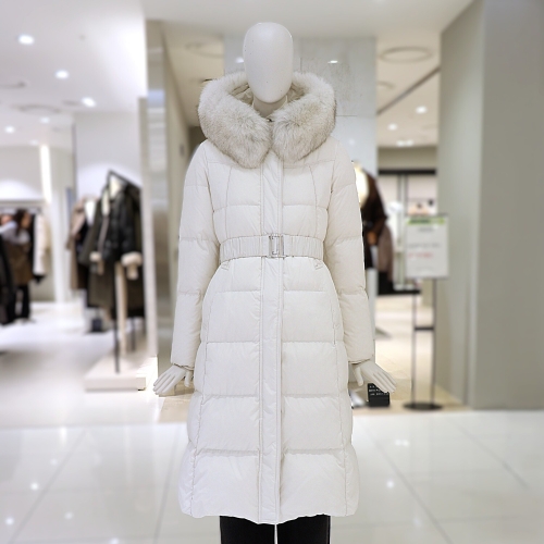 폭스퍼 벨티드 롱 구스다운 점퍼 E254PSG194