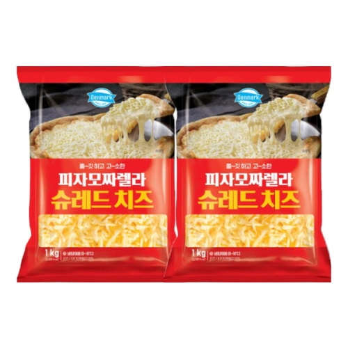 동원F&B 덴마크 피자모짜렐라 슈레드치즈 1kg (2개)_이미지